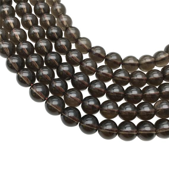 10mm Smoky Quartz Beads, Round Gemstone Beads, Wholesale Beads