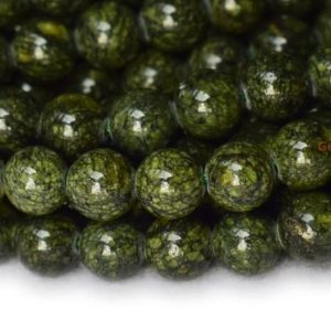Shop Snowflake Obsidian Round Beads! 15.5“ 4mm/6mm/8mm/10mm Natural green Snowflake Obsidian round beads,dark green semi-precious stone JGJO | Natural genuine round Snowflake Obsidian beads for beading and jewelry making.  #jewelry #beads #beadedjewelry #diyjewelry #jewelrymaking #beadstore #beading #affiliate #ad
