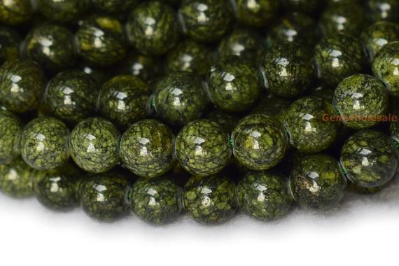 15.5“ 4mm/6mm/8mm/10mm Natural Green Snowflake Obsidian Round Beads,dark Green Semi-precious Stone Jgjo