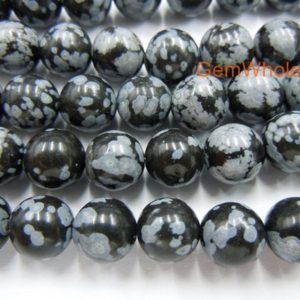 15.5“ 4mm/6mm Natural Snowflake Obsidian round beads,black white semi-precious stone, DIY jewelry beads, jewelry supply | Natural genuine beads Array beads for beading and jewelry making.  #jewelry #beads #beadedjewelry #diyjewelry #jewelrymaking #beadstore #beading #affiliate #ad