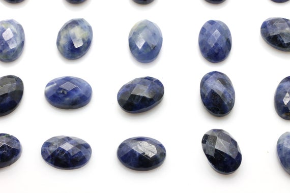 Oval Sodalite Aa Quality Cabochon,faceted Cabochon,gemstone Checkercut Cabochons,jewelry Making Cabochons Wholesale - Aa Quality