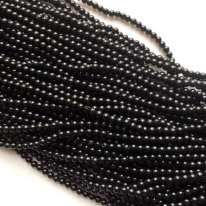 Shop Spinel Necklaces! 3.5-4mm Black Spinel Round Beads, Black Spinel Plain Round Beads, Black Spinel Round Balls, 13 Inches Black Spinel For Jewelry (1ST To 5ST) | Natural genuine Spinel necklaces. Buy crystal jewelry, handmade handcrafted artisan jewelry for women.  Unique handmade gift ideas. #jewelry #beadednecklaces #beadedjewelry #gift #shopping #handmadejewelry #fashion #style #product #necklaces #affiliate #ad