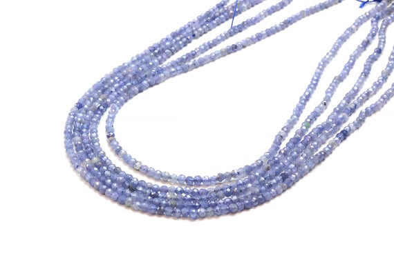 Tanzanite Beads,small Gemstone Beads,tiny Faceted Beads,natural Beads,tanzanite Gem Beads,blue Tanzanite,natural Gemstones - 16" Strand