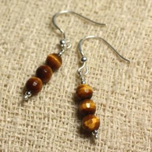 Shop Tiger Eye Earrings! Boucles oreilles Argent 925 – Oeil de Tigre Facetté 6mm | Natural genuine Tiger Eye earrings. Buy crystal jewelry, handmade handcrafted artisan jewelry for women.  Unique handmade gift ideas. #jewelry #beadedearrings #beadedjewelry #gift #shopping #handmadejewelry #fashion #style #product #earrings #affiliate #ad
