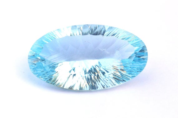 Stunning 78 Carat Natural Blue Topaz Cut Stone, Blue Topaz Gemstone, Carving Cut Oval Shape ,size 22x38 Mm ,gift For Her, Making Pendant