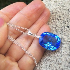 Shop Topaz Pendants! Swiss Blue Topaz Stone Pendant sterling silver necklace, December birthstone, birthday gift. | Natural genuine Topaz pendants. Buy crystal jewelry, handmade handcrafted artisan jewelry for women.  Unique handmade gift ideas. #jewelry #beadedpendants #beadedjewelry #gift #shopping #handmadejewelry #fashion #style #product #pendants #affiliate #ad