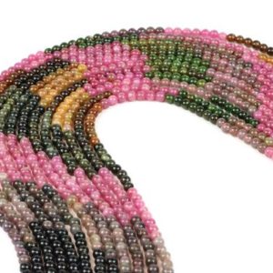 Shop Tourmaline Round Beads! Tourmaline beads,natural beads,semiprecious beads,natural tourmaline beads,round stone beads,mixed tourmaline beads – 16" Full Strand | Natural genuine round Tourmaline beads for beading and jewelry making.  #jewelry #beads #beadedjewelry #diyjewelry #jewelrymaking #beadstore #beading #affiliate #ad