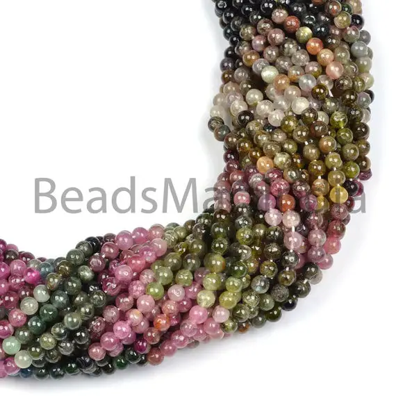 Multi Tourmaline Plain Round Beads,multi Tourmaline Smooth Beads,tourmaline Plain Beads,multi Tourmaline Beads,multi Tourmaline Round Beads