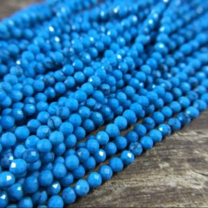 Shop Turquoise Faceted Beads! 2mm Faceted Turquoise Beads Micro Faceted Round Tiny Small Blue Turquoise Beads Gemstone Beads Supplies Jewelry Beads 15.5" Full Strand | Natural genuine faceted Turquoise beads for beading and jewelry making.  #jewelry #beads #beadedjewelry #diyjewelry #jewelrymaking #beadstore #beading #affiliate #ad