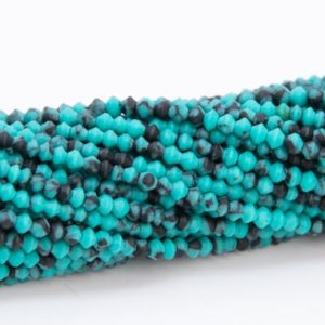 Shop Turquoise Rondelle Beads! 2x2MM Blue Green Turquoise Beads Full Strand Rondelle Loose Beads 15" Bulk Lot Options (109903-3103) | Natural genuine rondelle Turquoise beads for beading and jewelry making.  #jewelry #beads #beadedjewelry #diyjewelry #jewelrymaking #beadstore #beading #affiliate #ad