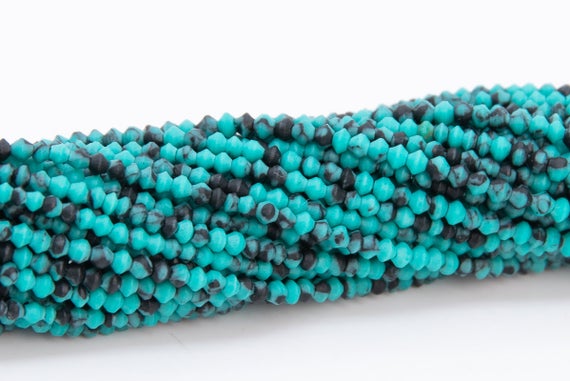 2x2mm Blue Green Turquoise Beads Full Strand Rondelle Loose Beads 15" Bulk Lot Options (109903-3103)