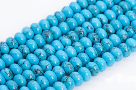 Blue Turquoise Loose Beads Rondelle Shape 6x4mm 8x5mm
