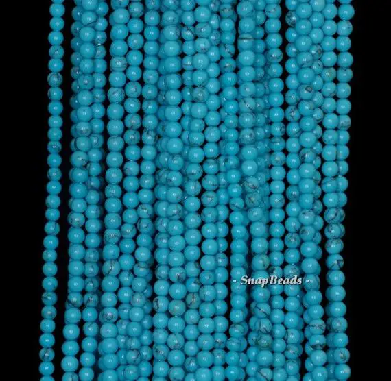 2mm Turquoise Gemstone Turquoise Blue Round 2mm Loose Beads 15.5 Inch Full Strand (90189197-107-t2)