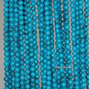 Shop Turquoise Round Beads! 3mm Turquoise Gemstone Blue Turquoise Round 3mm Loose Beads 15.5 inch Full Strand (90189239-107-T3) | Natural genuine round Turquoise beads for beading and jewelry making.  #jewelry #beads #beadedjewelry #diyjewelry #jewelrymaking #beadstore #beading #affiliate #ad