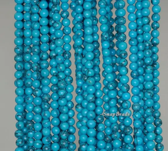 3mm Turquoise Gemstone Blue Turquoise Round 3mm Loose Beads 15.5 Inch Full Strand (90189239-107-t3)