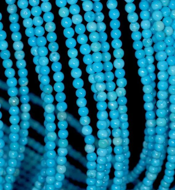 3mm Turquoise Gemstone Light Blue Round 3mm Loose Beads 15.5 Inch Full Strand (80001587-114)