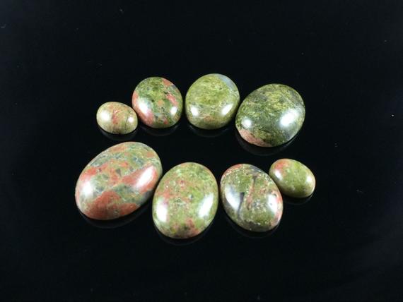 10pcs Unakite Cabochons Oval Cabochons Green Gemstone Cabochons Dome Cabochons Wholesale Cabs 8x10 10x12 12x16 13x18 15x20 Gc