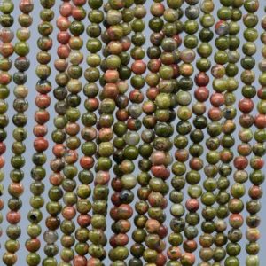 Shop Unakite Beads! Genuine Natural Unakite Loose Beads Round Shape 3mm 4mm | Natural genuine beads Unakite beads for beading and jewelry making.  #jewelry #beads #beadedjewelry #diyjewelry #jewelrymaking #beadstore #beading #affiliate #ad
