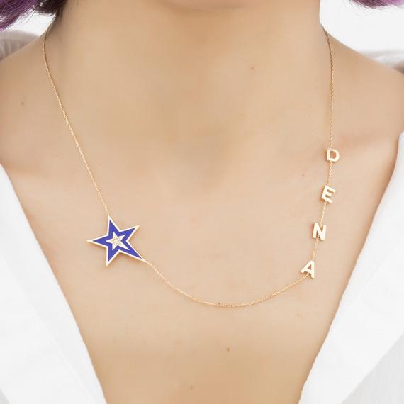 Dainty Name Necklace, Name Letter Necklace, Name Necklace, Minimalist Necklace, Gold Letter Name Necklace, Mom Gift,
