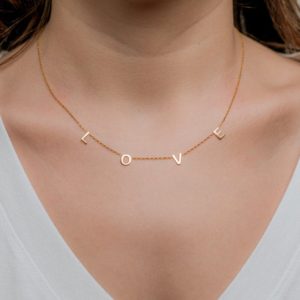 Personalized Sterling Silver Initial Necklace: Custom Letter Jewelry