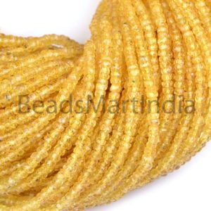 Shop Yellow Sapphire Beads! Natural Yellow Sapphire Rondelle Shape Beads, 2.5-3.5Mm Faceted Yellow Sapphire Beads, Faceted Rondelle Sapphire, Yellow Sapphire Beads | Natural genuine faceted Yellow Sapphire beads for beading and jewelry making.  #jewelry #beads #beadedjewelry #diyjewelry #jewelrymaking #beadstore #beading #affiliate #ad