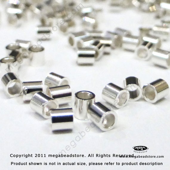Sterling Silver Crimp Tube Beads 2mm 3mm 4mm Spacers F32