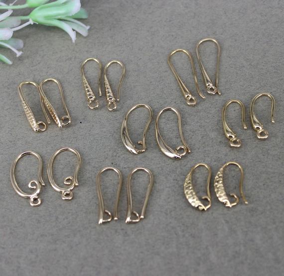 10pairs Mix Style Gold Metal Copper Ear Wires,earring Hooks For Diy Making Jewelry