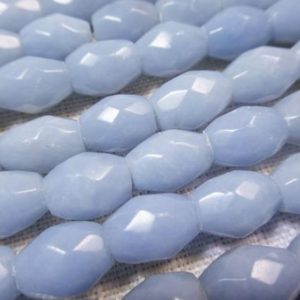 Shop Angelite Beads! 29. Angelite 7x10mm Faceted Rain Drop Shape 16" Inches Strand 40 Pcs Stones Beads | Natural genuine faceted Angelite beads for beading and jewelry making.  #jewelry #beads #beadedjewelry #diyjewelry #jewelrymaking #beadstore #beading #affiliate #ad