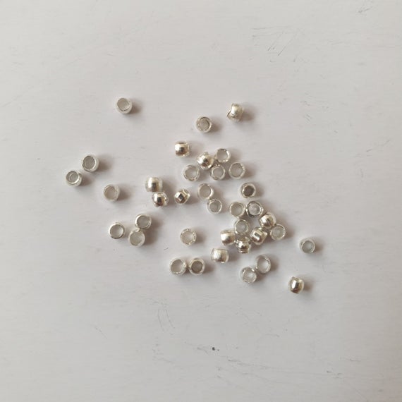 2g Quetschperlen Silber, Ø 1 Mm, Ohrringe, Halsketten, Armbänder