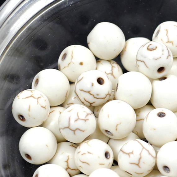 White Turquoise Round Beads Natural Gemstone Smooth Loose Bead 4mm 6mm 8mm 10mm 12mm Sold By Pcs 10 20 50 100 Wholesale Bulk