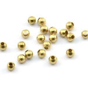 Shop Findings for Jewelry Making! 500 Raw Brass Spacer Ball Beads, Crimp Beads (3mm, Hole Size 1.2mm ) Bs 1088–n569 | Shop jewelry making and beading supplies, tools & findings for DIY jewelry making and crafts. #jewelrymaking #diyjewelry #jewelrycrafts #jewelrysupplies #beading #affiliate #ad