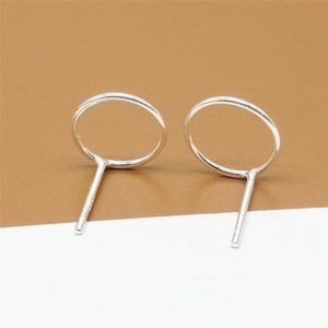 Shop Findings for Jewelry Making! 8 Pairs Sterling Silver Circle Earring Post Ring 10mm with Backs, 925 Silver Post Earring, Wire Ear Jewelry, Earring Jewelry Making | Shop jewelry making and beading supplies, tools & findings for DIY jewelry making and crafts. #jewelrymaking #diyjewelry #jewelrycrafts #jewelrysupplies #beading #affiliate #ad