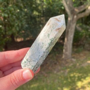 Tree Agate Point – Crystal Generator – Reiki Charged Crystal Tower – Earth Energy – New Beginnings – Connect with Nature Spirits | Natural genuine stones & crystals in various shapes & sizes. Buy raw cut, tumbled, or polished gemstones for making jewelry or crystal healing energy vibration raising reiki stones. #crystals #gemstones #crystalhealing #crystalsandgemstones #energyhealing #affiliate #ad