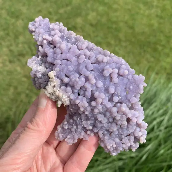 Grape Agate Crystal 5.3" - Raw Cluster - Natural Mineral Specimen - Healing Crystal - Meditation Crystal - Collectible - From Indonesia 214g