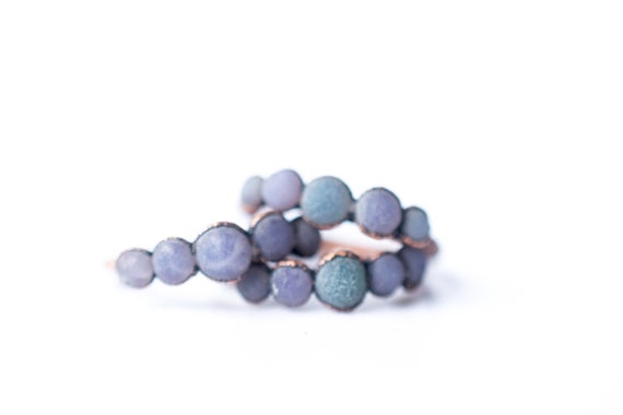 Multi Stone Ring | Grape Agate Ring | Raw Grape Agate Ring | Copper And Natural Agate Jewelry | Raw Stone Ring | Rough Grape Agate Jewelry