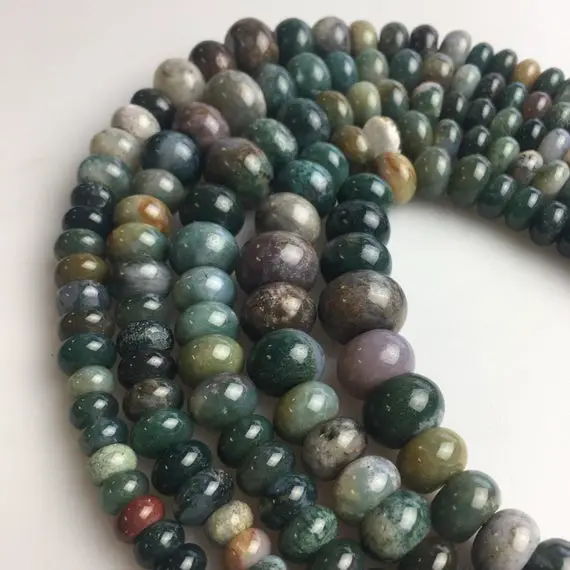 Indian Agate Graduated Smooth Rondelle Beads 6-16mm 15.5" Strand