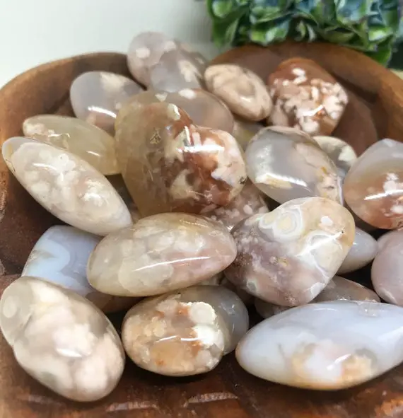 Small Flower Agate Heart - The Stone For Self Growth