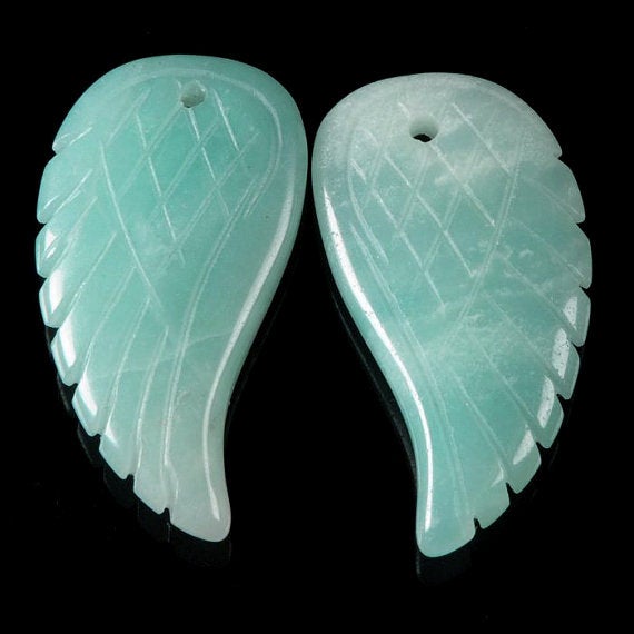18x10mm Amazonite Gemstone Grade Aa Angel Wing Beads Bulk Lot 2,6,12,24,48( 90187134-001)