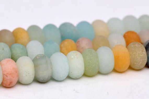 Matte Multicolor Amazonite Beads Grade A Genuine Natural Gemstone Rondelle Loose Beads 6mm 8mm Bulk Lot Options