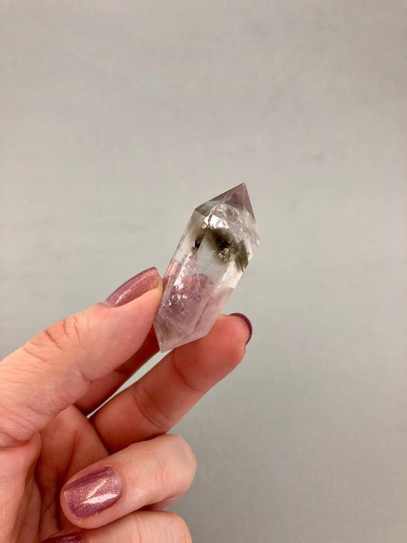 Double Terminated Smoky Amethyst Point (2" Long) For Crystal Magic, Crystal Grid, Crown Chakra, Grounding, Metaphysical Crystals, Dt Point