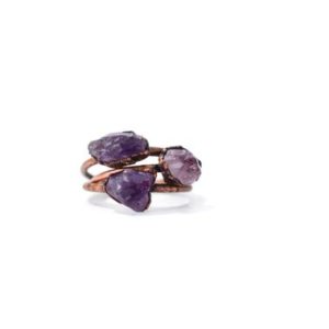 Amethyst ring | Amethyst birthstone jewelry | Stackable amethyst ring| Raw amethyst jewelry | Amethyst stacking ring | Natural genuine Gemstone rings, simple unique handcrafted gemstone rings. #rings #jewelry #shopping #gift #handmade #fashion #style #affiliate #ad
