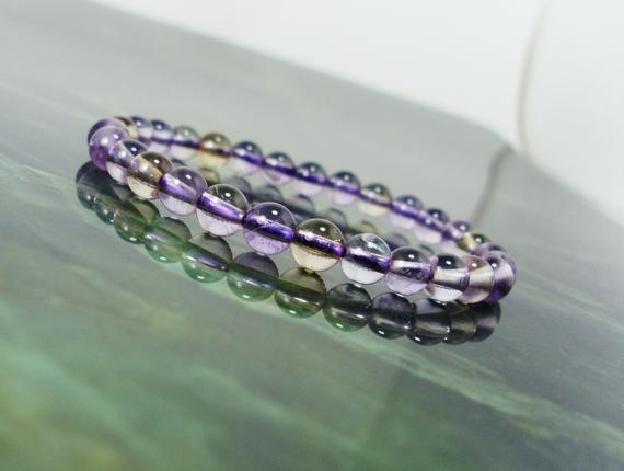 Natural Ametrine Bracelet 8mm, Natural Gemstone Bracelet, Handmade Men Women Beaded Bracelet, Genuine Crystal Bracelet + Gift Bag