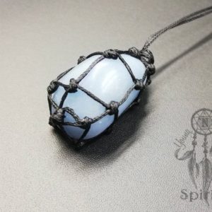Shop Angelite Jewelry! Angelite Necklace, Blue Natural Gemstone, Angelic Pendant, Crystal for Throat Chakra, Reiki Hippie Tribal Ethnic, Gift for Her For Him, Men | Natural genuine Angelite jewelry. Buy crystal jewelry, handmade handcrafted artisan jewelry for women.  Unique handmade gift ideas. #jewelry #beadedjewelry #beadedjewelry #gift #shopping #handmadejewelry #fashion #style #product #jewelry #affiliate #ad