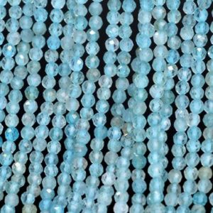 Shop Apatite Faceted Beads! Genuine Natural Aqua Blue Apatite Loose Beads Grade AAA Faceted Round Shape 2mm 3mm 4mm | Natural genuine faceted Apatite beads for beading and jewelry making.  #jewelry #beads #beadedjewelry #diyjewelry #jewelrymaking #beadstore #beading #affiliate #ad