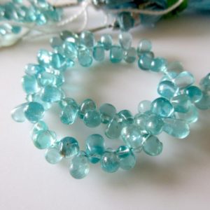 Shop Apatite Bead Shapes! Natural Blue Apatite Smooth Tear Drop Briolette Beads Loose, Natural Apatite Drops, 6mm, 7 Inches, Apatite Gemstone, GDS1262 | Natural genuine other-shape Apatite beads for beading and jewelry making.  #jewelry #beads #beadedjewelry #diyjewelry #jewelrymaking #beadstore #beading #affiliate #ad