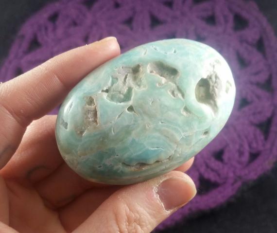 Blue Aragonite Palmstone Crystals Magick Stones New Find Starseed Polished Afghanistan