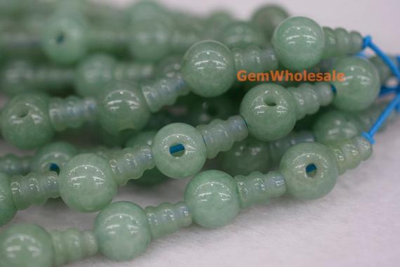 5 Sets Green Aventurine 3 Hole Beads,t-beads Set, Guru Beads, Prayer Beads, Mala Making Cones Beads, T Hole Set, Big Hole Beads