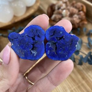 Shop Raw & Rough Azurite Stones! Natural Azurite Geode Pair from Russia | Natural genuine stones & crystals in various shapes & sizes. Buy raw cut, tumbled, or polished gemstones for making jewelry or crystal healing energy vibration raising reiki stones. #crystals #gemstones #crystalhealing #crystalsandgemstones #energyhealing #affiliate #ad