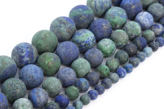 Matte Azurite Beads Grade Aaa Natural Gemstone Round Loose Beads 4mm 6mm 8mm 10mm 16mm Bulk Lot Options