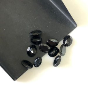 Shop Black Tourmaline Faceted Beads! 6 Pieces 8x6mm Oval Shaped Faceted Black Tourmaline Loose Gemstones, Natural Black Tourmaline Gemstones For Jewelry, GDS1924/5 | Natural genuine faceted Black Tourmaline beads for beading and jewelry making.  #jewelry #beads #beadedjewelry #diyjewelry #jewelrymaking #beadstore #beading #affiliate #ad